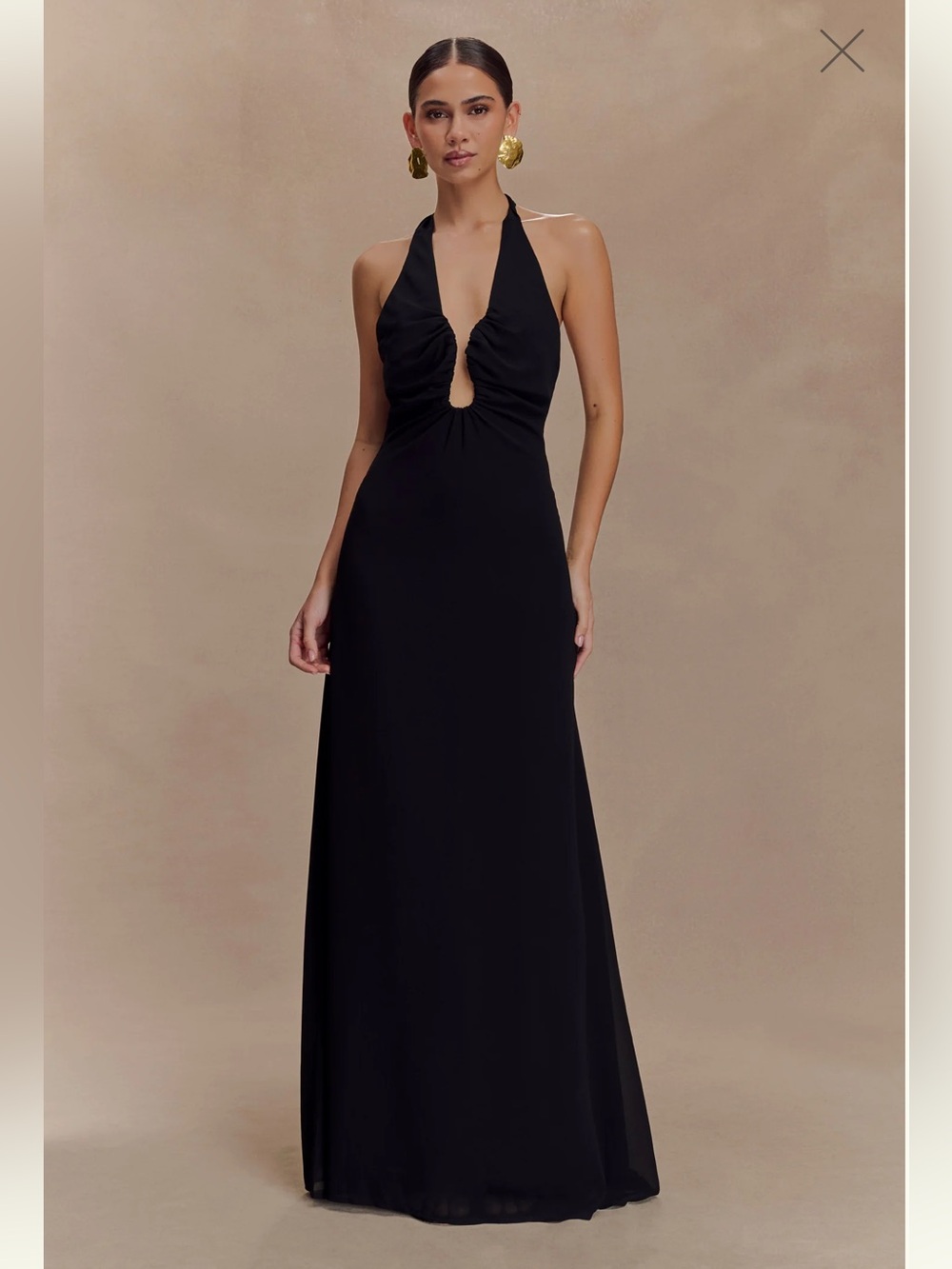 Meshki Malakhai Chiffon Halter Maxi Dress - Black